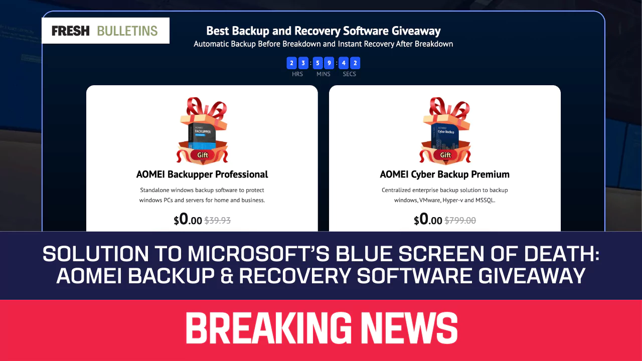 solution to microsofts blue screen of death aomei backup recovery software giveaway