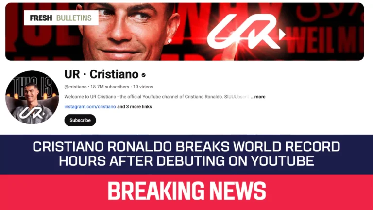 Cristiano Ronaldo Breaks World Record Hours After Debuting on YouTube