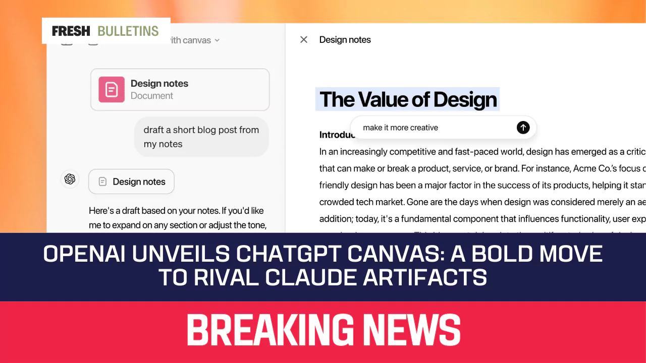 OpenAI Unveils ChatGPT Canvas